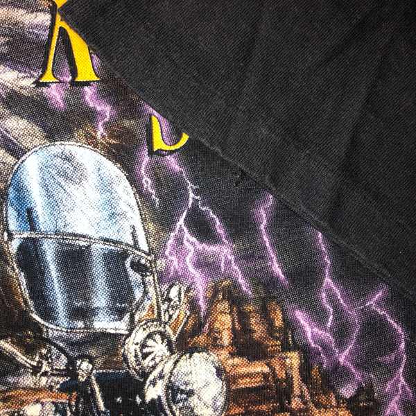Vintage 90s American Spirit Lightning 3D Emblem All Over Print Single Stitch Shirt Size X-Large