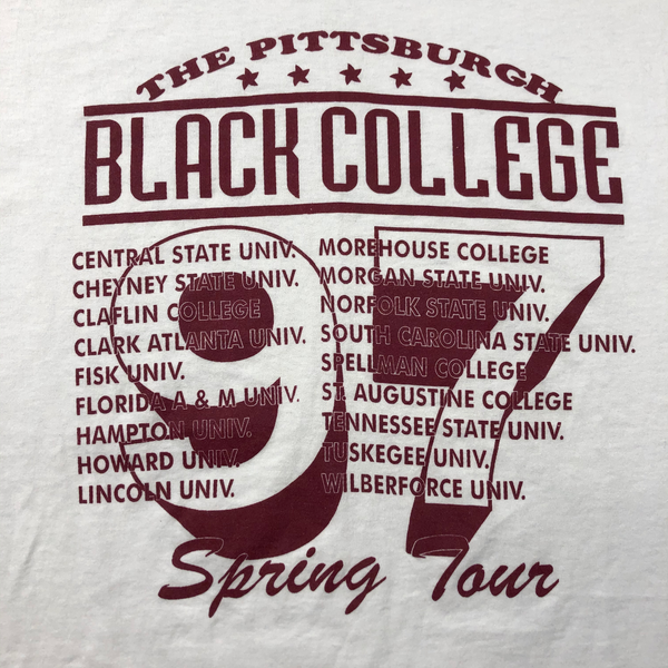 1997 Pittsburgh Black College Spring Tour HBCU Single Stitch Shirt Size X-Large
