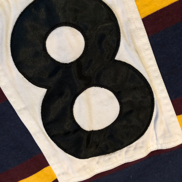 Vintage Ralph Lauren Polo Rugby Maroon/Navy/Yellow Size Large - Beyond 94