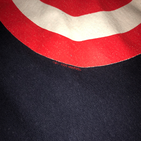 1999 Marvel Captain America Shirt Navy Size X-Large - Beyond 94