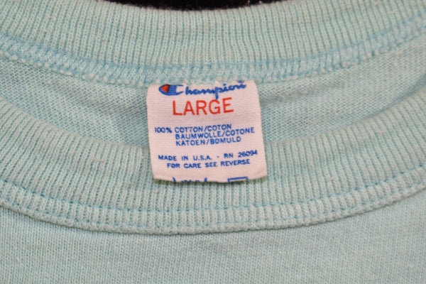 Vintage 80s Champion Crop Top Single Stitch Shirt Size Women's Large