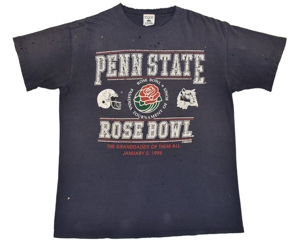 1995 Penn State University Rose Bowl Single Stitch Distressed Shirt Size Large