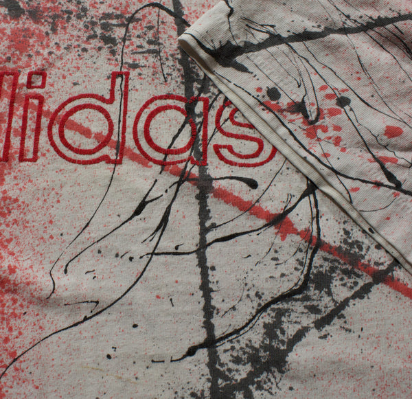 Vintage 80s Adidas All Over Print Splatter Shirt Size X-Large