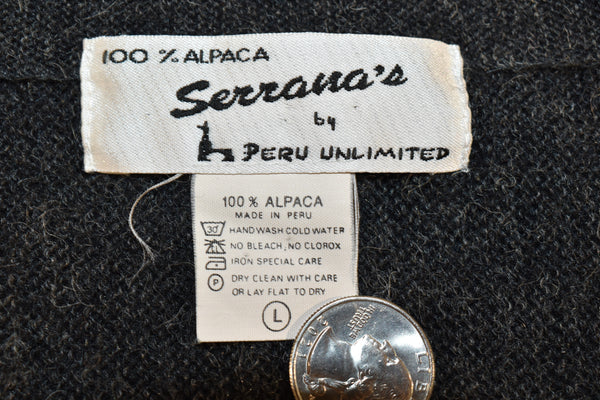 Vintage 90s Serrana's Alpaca Black Cardigan Size Large
