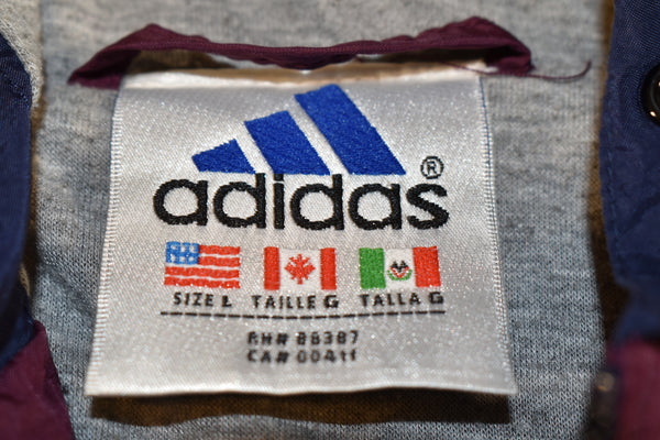 Vintage 90s Adidas Embroidered 1/4 Zip Pullover Windbreaker Jacket Size Large