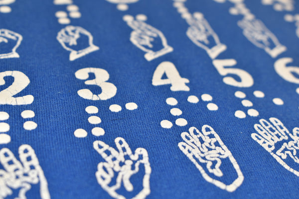 Vintage 90s Braille Sign Language Puff Print Shirt Size Large