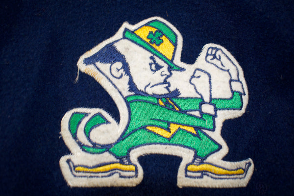 Vintage 90s Notre Dame Wool Varsity Nutmeg Jacket Size Large