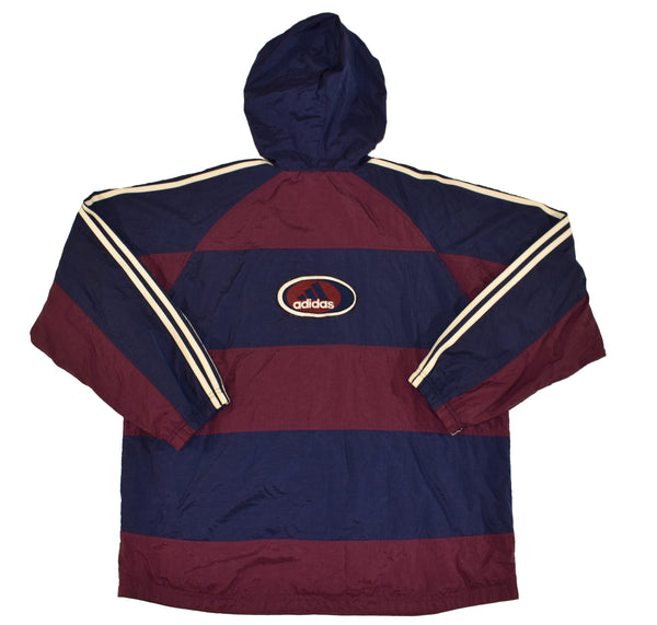 Vintage 90s Adidas Embroidered 1/4 Zip Pullover Windbreaker Jacket Size Large