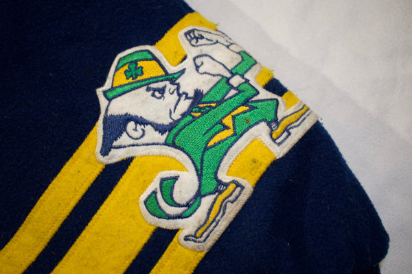 Vintage 90s Notre Dame Wool Varsity Nutmeg Jacket Size Large