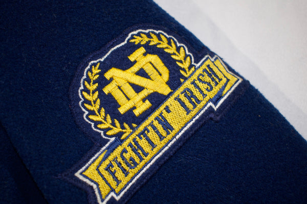 Vintage 90s Notre Dame Wool Varsity Nutmeg Jacket Size Large
