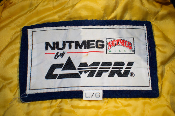 Vintage 90s Notre Dame Wool Varsity Nutmeg Jacket Size Large