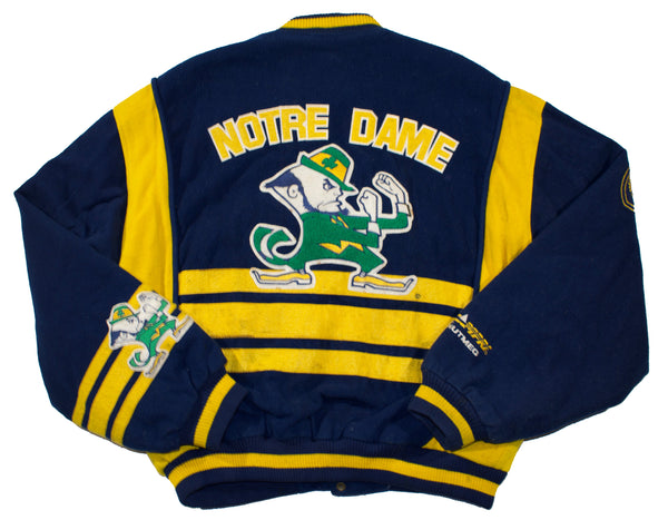 Vintage 90s Notre Dame Wool Varsity Nutmeg Jacket | Beyond 94