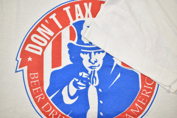 Vintage 80s Don't Tax My Beer Single Stitch Shirt Size X-Large