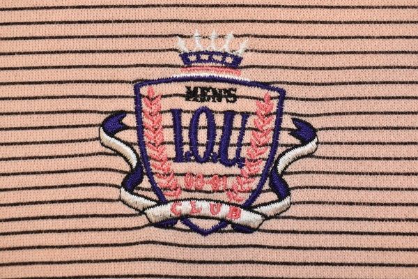 Vintage 90s I.O.U. Embroidered Striped Sweatshirt Size X-Large