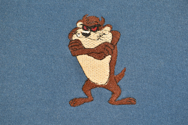 Vintage 90s Looney Tunes Taz Embroidered Sweatshirt Size X-Large