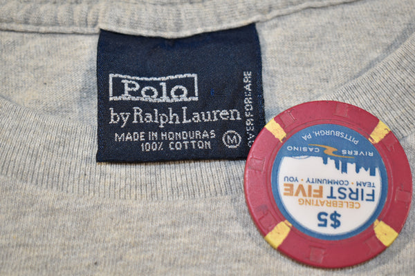 Vintage 90s Ralph Lauren Polo Bear Sitting L/s Shirt Size Medium