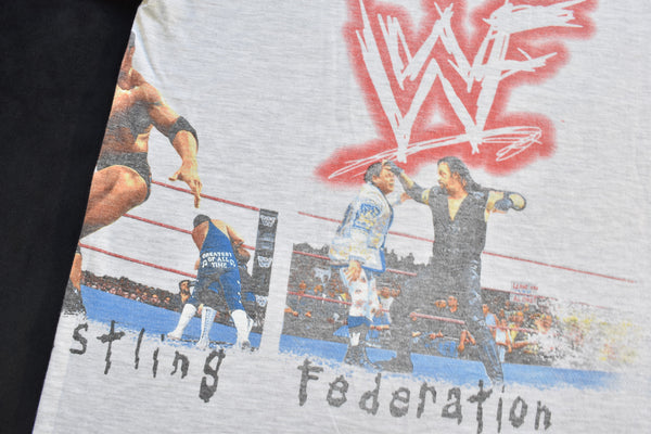 1998 WWF Stone Cold Steve Austin Undertaker Wrap Around Shirt Size Large