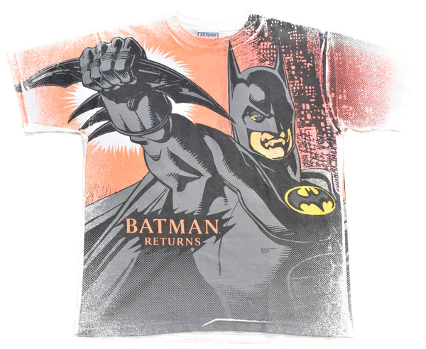 1991 DC Comics Batman Returns All Over Print Single Stitch Shirt Size X-Large