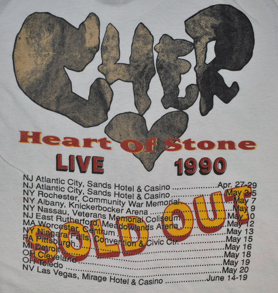 1990 Cher Heart Of Stone Single Stitch Band Shirt Size Large