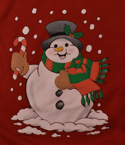 Vintage 90s Christmas Snowman Sweatshirt Size X-Large