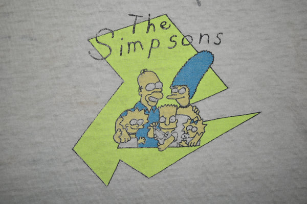 Vintage 90s Distressed Bart Simpson WVU Party Dude Single Stitch Shirt Size Large