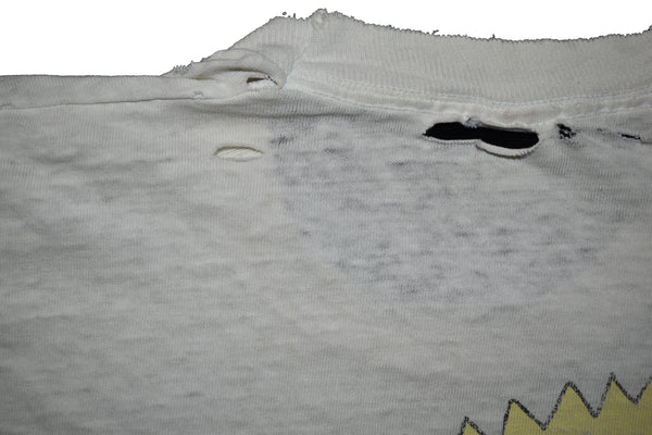 Vintage 90s Distressed Bart Simpson WVU Party Dude Single Stitch Shirt Size Large