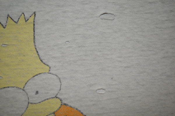 Vintage 90s Distressed Bart Simpson WVU Party Dude Single Stitch Shirt Size Large