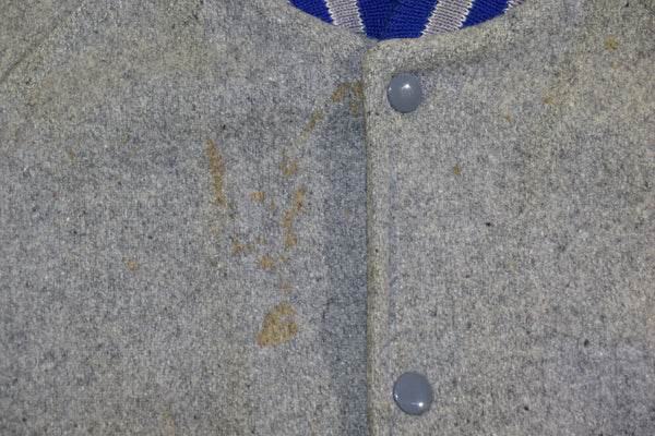 Vintage 70s Lasley Knitting Co Wool Varsity Jacket Size Medium (38)