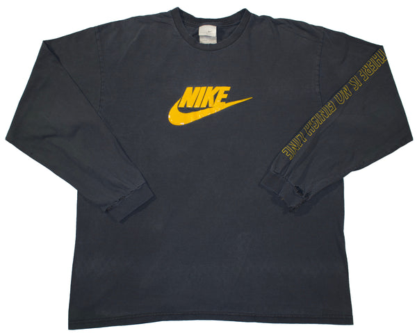 Vintage 00s Nike Patent Leather Swoosh Distressed Ls Shirt | Beyond 94