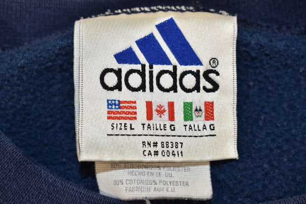 Vintage 90s Adidas Embroidered Sweatshirt Size Large