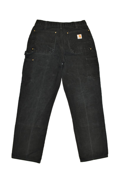 Vintage 90s Carhartt Double Knee Black Pants Size 30" x 31"