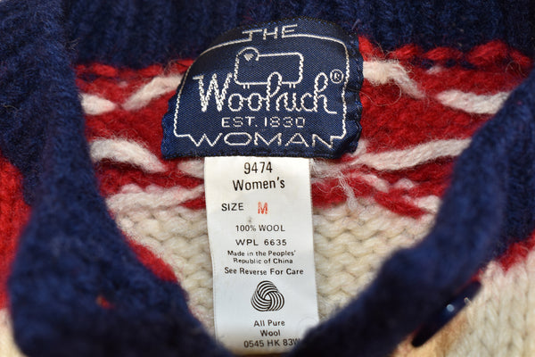 Vintage 80s Woolrich Winter Christmas Knit Cardigan Size Women's Medium