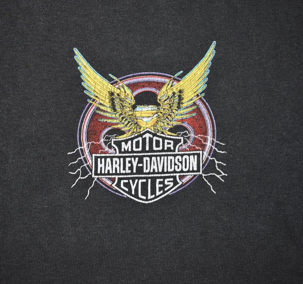Vintage 90s Harley Davidson USA Eagle Fun Wear Single Stitch Shirt Size Large