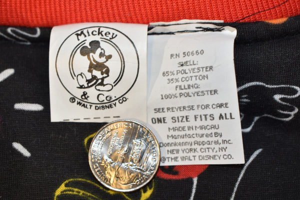 Vintage 90s DS Disney Mickey Mouse Reversible Bomber Jacket Size X-Large
