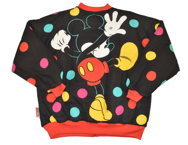 Vintage 90s DS Disney Mickey Mouse Reversible Bomber Jacket Size X-Large