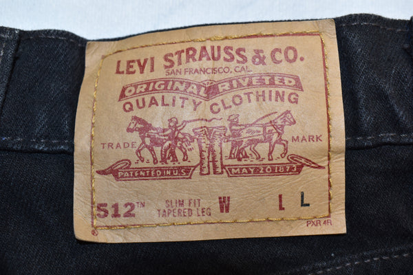 Vintage 90s Levis 512 Black Jeans Size Women's 25" x 32"