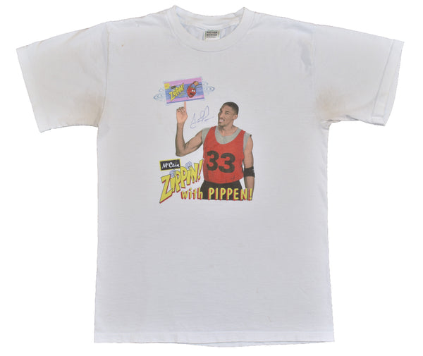 Vintage 90s Zippin With Scottie Pippen Mccain Juice Promo Shirt Size Medium