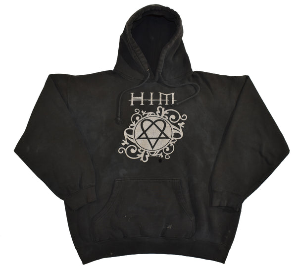 2004 HIM Band Distressed Hoodie Size Large