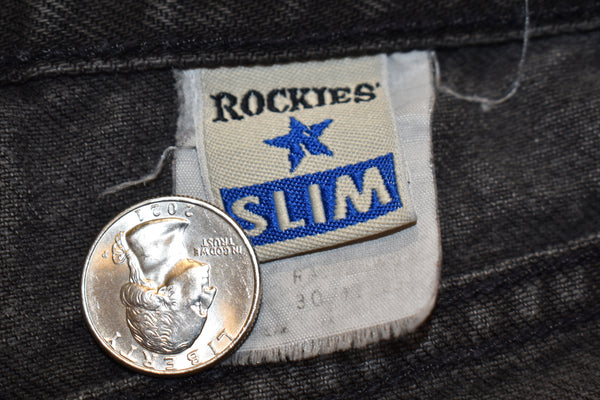 Vintage 90s Rockies Slim Faded Black Jeans Women's Size 28" x 31"