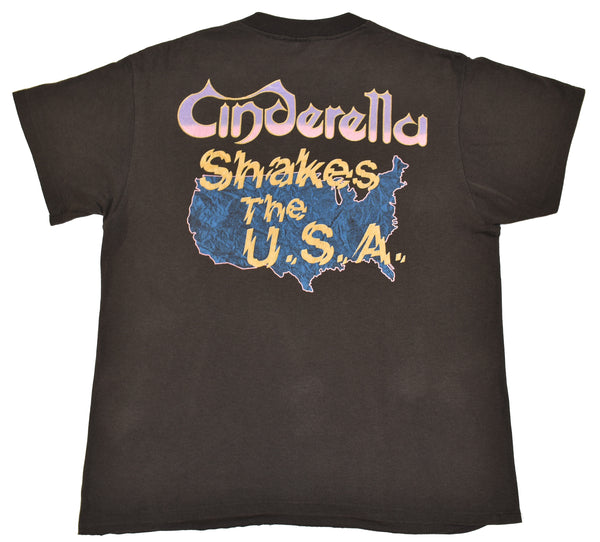 1986 Cinderella Shakes The USA Tour Single Stitch Shirt Size X-Large