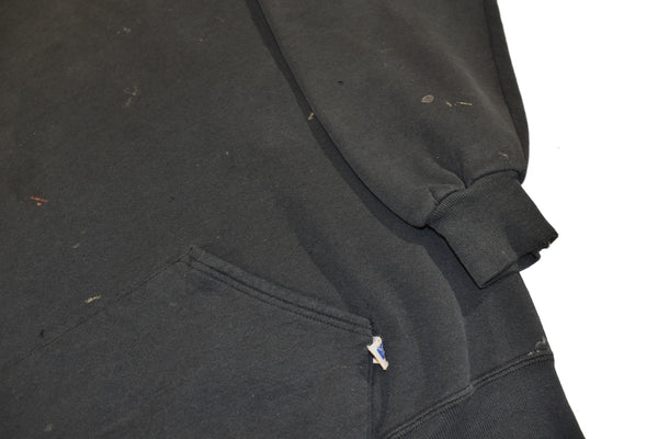 Vintage 90s Russell Athletic Distressed Black Blank Hoodie Size X-Large