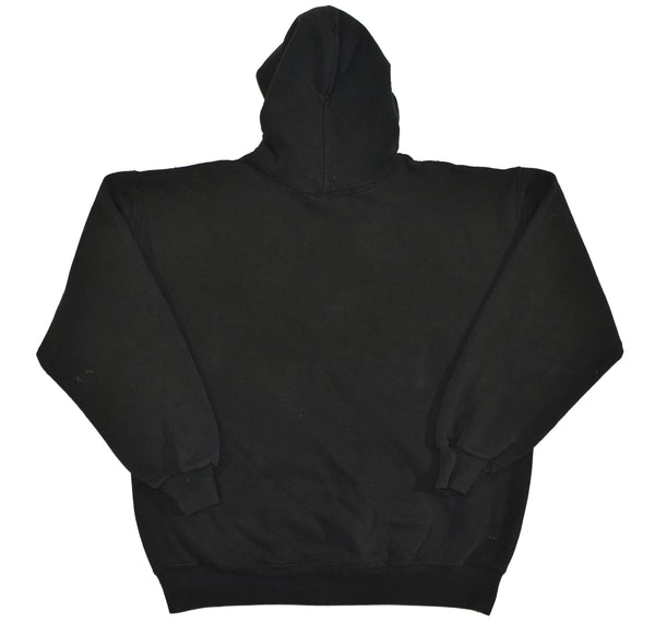 Vintage 90s Russell Athletic Distressed Black Blank Hoodie Size X-Large