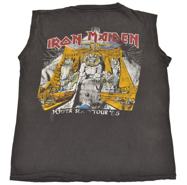 1985 Iron Maiden World Slavery Tour Cutoff Single Stitch Shirt Size Large