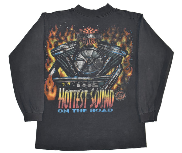 Vintage 1996 Harley Davidson Hottest Sound On The Road Ls Distressed Shirt Size Large