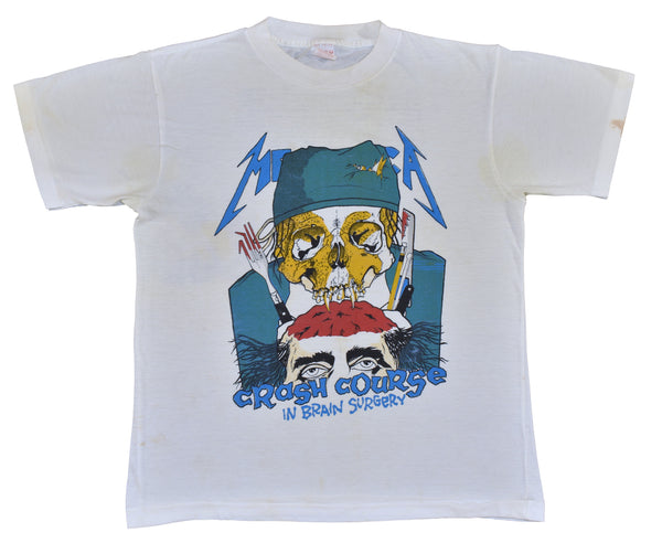 1987 Metallica Crash Course In Brain Surgery Pushead Tour Single Stitch Shirt Size X-Large