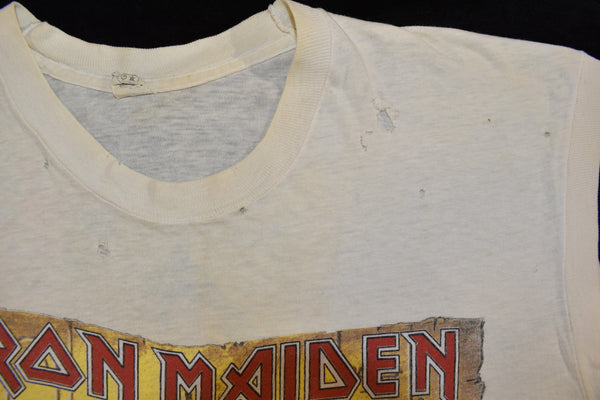 1985 Iron Maiden Power Slave Tour Cutoff Single Stitch Shirt Size X-Large