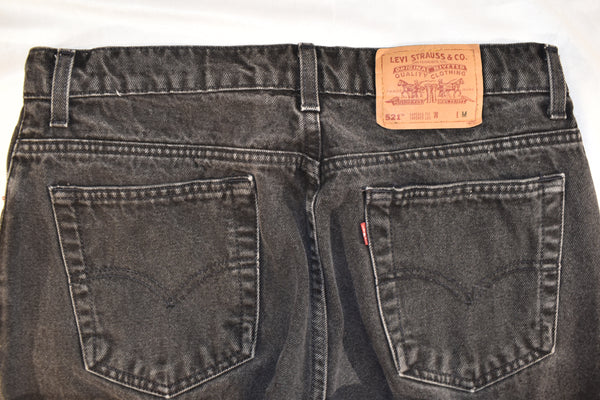 Vintage 90s Levis 521 Black Wash Denim Jeans Size Women's 16 Med