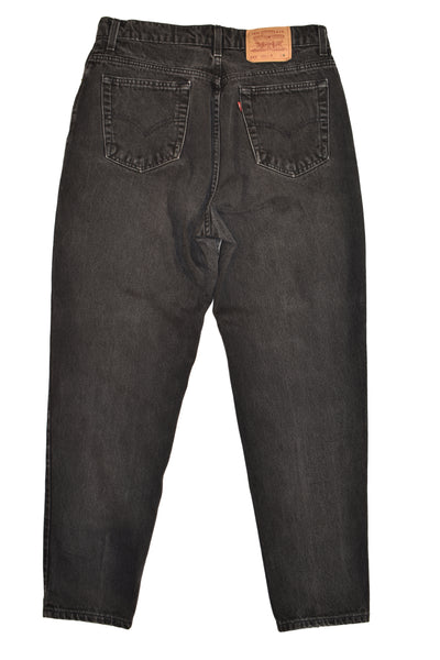 Vintage 90s Levis 521 Black Wash Denim Jeans Size Women's 16 Med
