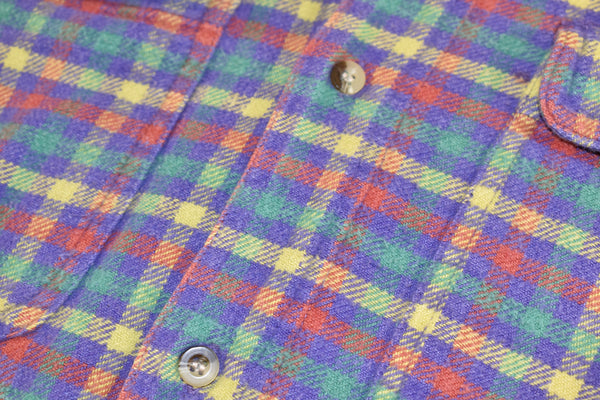 Vintage 90s Tribe Yellow/Purple Plaid Flannel Size Large