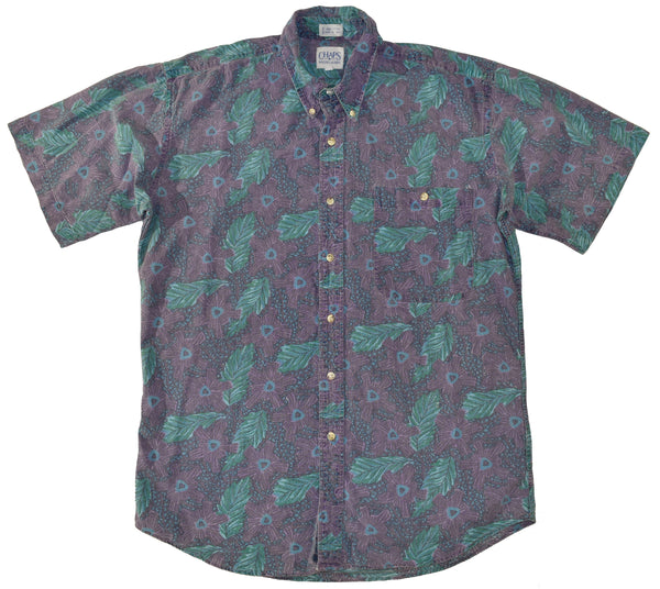 Vintage 90s Chaps Ralph Lauren Hawaiian Button Up Shirt Size Medium